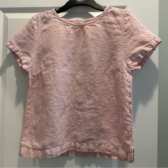 Menique Emma Pink Short Sleeve Linen Top - Picture 1 of 6